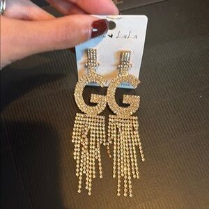 Elegant Gold Dangle Earrings - Letter G